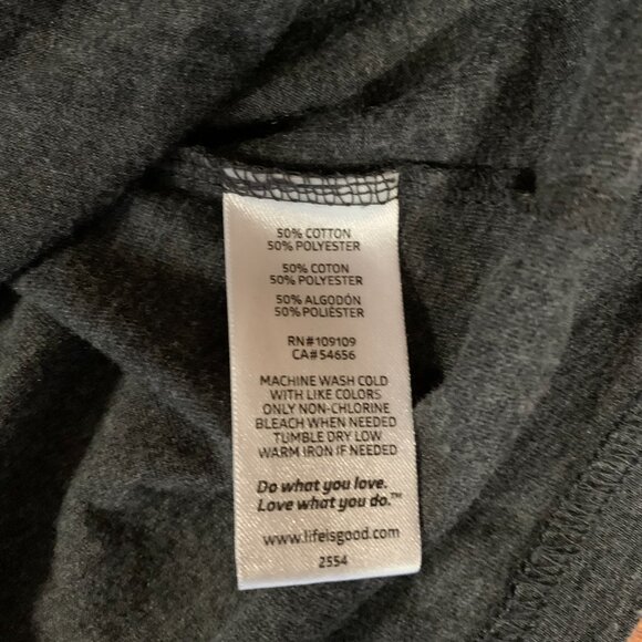 Life is Good Women's Vee X-Small Gray Bicycle Graphic V-Neck T-Shirt EUC - Picture 4 of 10